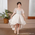 Flower girl dress kids princess dress host piano performance classygirl catwalk trailing skirt swallowtail cross-border