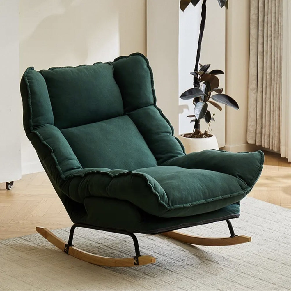 Cream style rocking chair small apartment sitting and sleeping dual-purpose lazy sofa lounge chair balcony sun chair