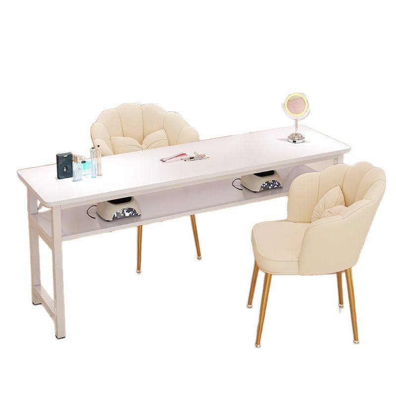 Nail art table nail art table and chair suit light luxury internet celebrity economical single japanese style imitation marble double single table