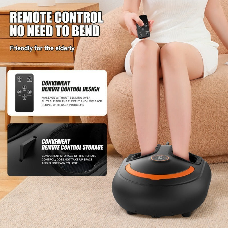 massage foot massage machine english remote control large size multi-function air bag kneading hot compress foot bottom foot massager