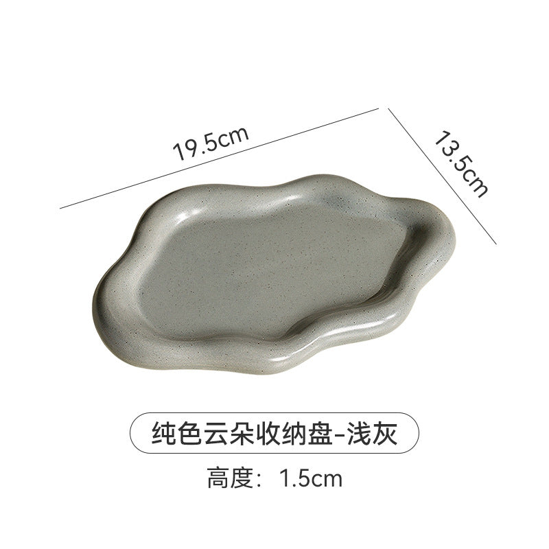 Byron ins electroplated silver tray photo props jewelry storage tray display tray accessible luxury ceramic jewelry ornaments