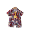 Summer lightweight short-sleeve romper for newborns and young babies - korean style, stylish outfit for going out, summer crawling suit