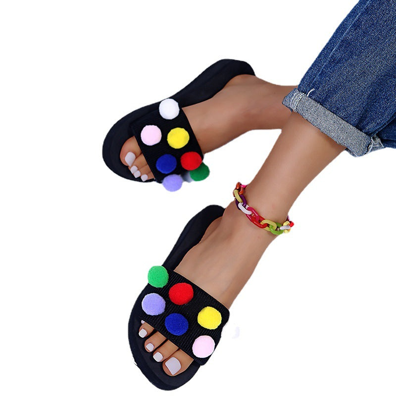 Amazon aliexpress plus size fashion women's sandals women's summer outwear plus size candy color one-line sandals wholesale