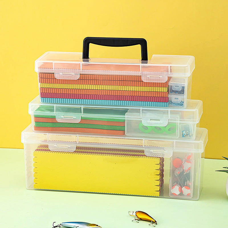 Portable Portable String Hook Storage Box Plastic Fishing Tackle Accessories Box Transparent Wire Winding Board Storage Outdoor Fishing Supplies