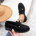 spring new plus size suede shoes, british style chunky heel, foreign trade bowknot slip-on loafers, wholesale