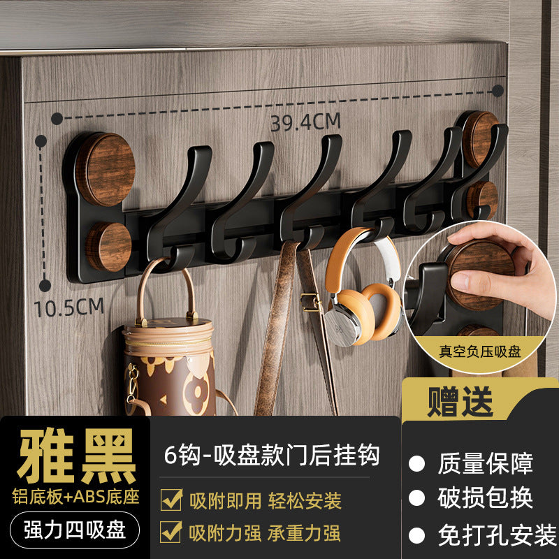 Suction cup door rear hook, no punching, strong load-bearing, vintage style bathroom adhesive coat hook, coat rack, traceless adhesive hook