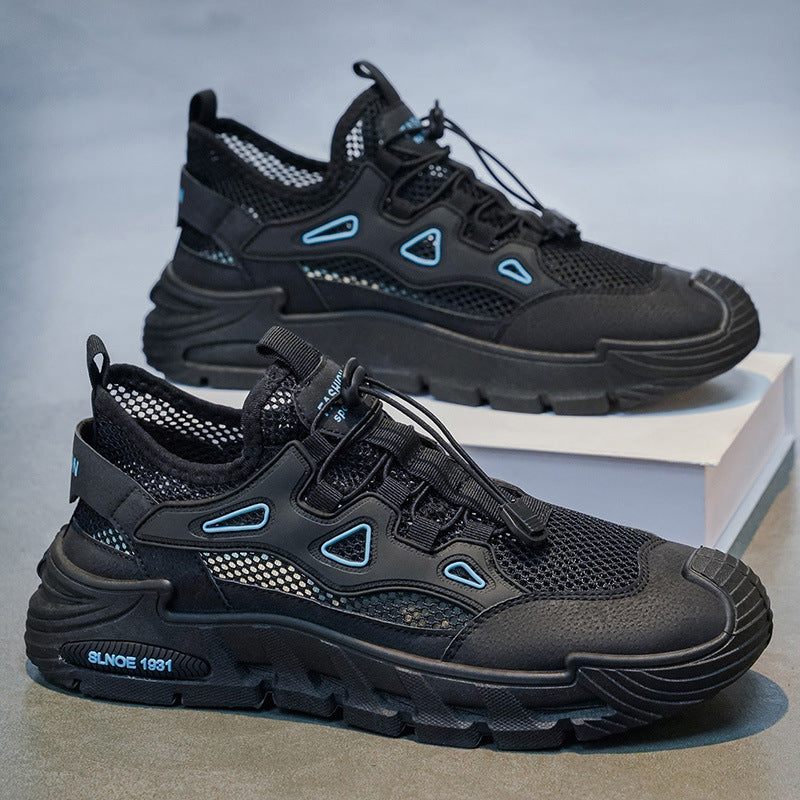 Men's shoes 2026 new summer breathable mesh lightweight sneakers - mesh cutout design, men's athletic casual student trendy shoes