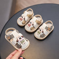 Baby boys' soft-soled summer cartoon breathable sandals, girls' beach shoes, 0-2 years old infant and toddler baby girls' light-up squeaky sandals 1