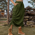 European and american clothing american cross-border foreign trade unique  new denim workwear skirt casual mid-length skirt trendy