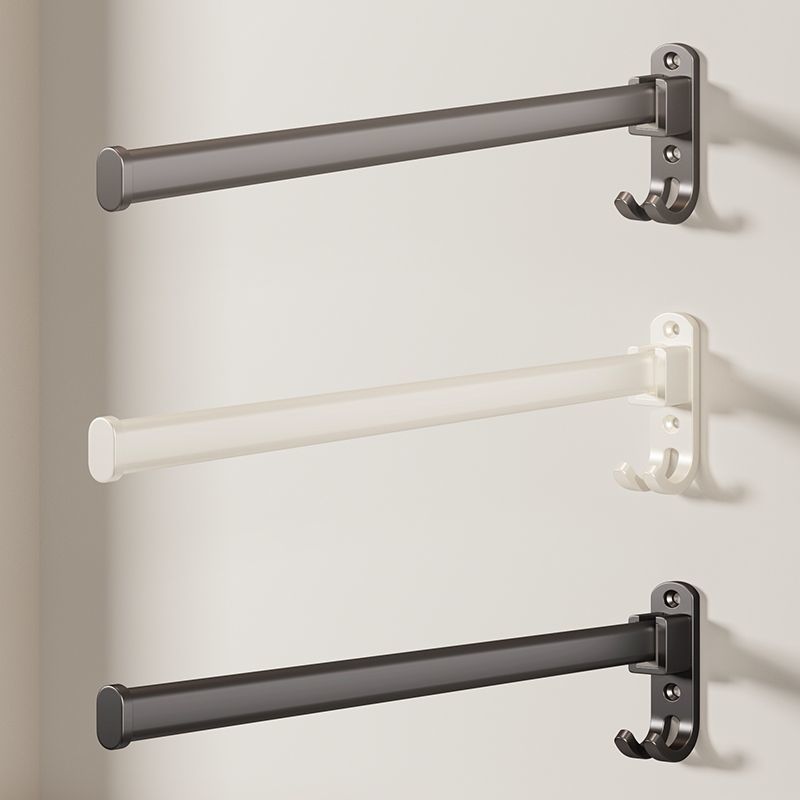 No-drill clothes hanging rod - space-saving wall-mounted garment rack for home & balcony, with multi-purpose hooks