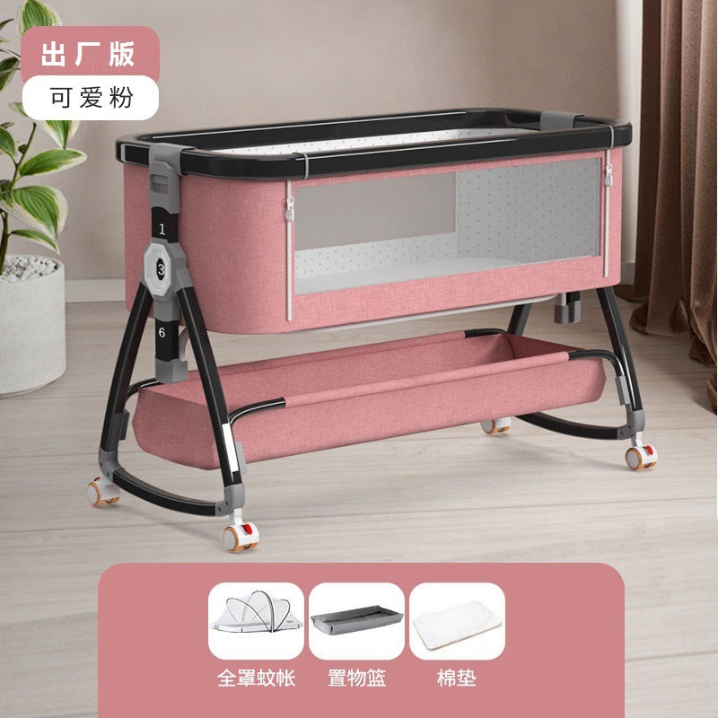 Aluminum alloy baby crib - portable, foldable, multi-functional bassinet - newborn splice bed