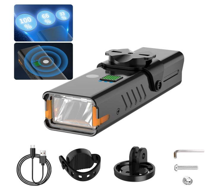 Bright light-sensitive bicycle light Aluminum alloy night lighting Side warning cutoff line Car light Children's night riding headlights