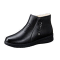 Women's winter comfort boots: soft-soled ankle boots for middle-aged and elderly women, fleece-lined warm flats