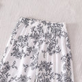 girls' spring/summer new arrival: elegant printed long-sleeve shirt and wide-leg pants two-piece set - perfect for loungewear or casual wear