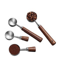 Walnut handle coffee spoon coffee bean measuring spoon 304 stainless steel coffee bean dosing spoon seasoning measuring spoon