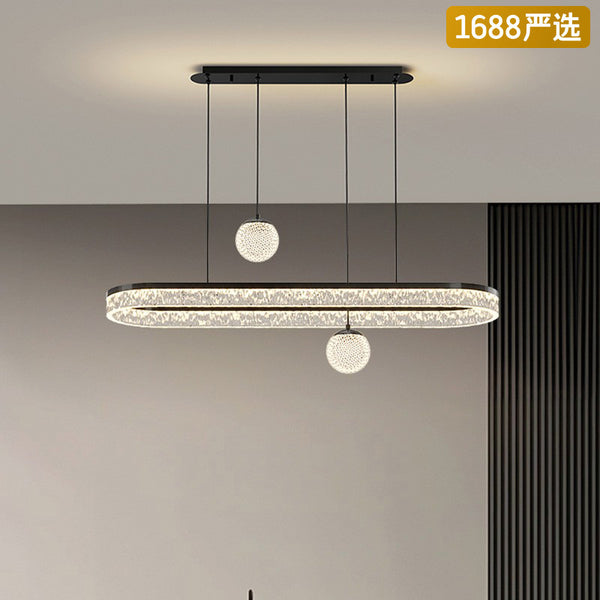 [Strict selection] Chandelier Italian minimalist light luxury high-end feeling ice crack acrylic dining room bar table long strip
