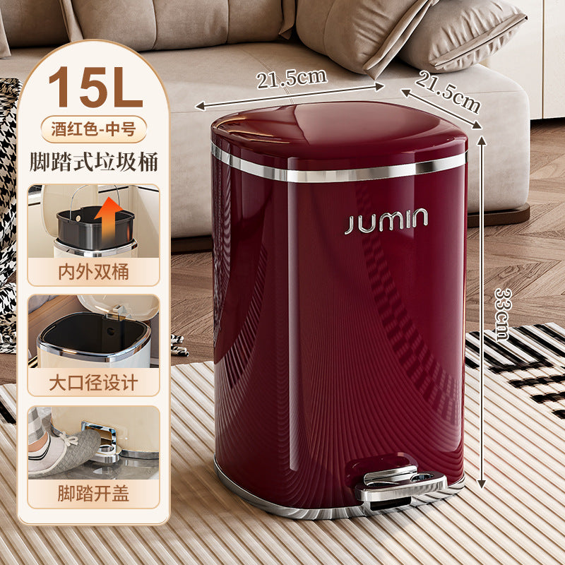 Luxury trash can - large, step-on, lidged - perfect for home, living room, kitchen, bedroom, and bathroom. plastic storage bin