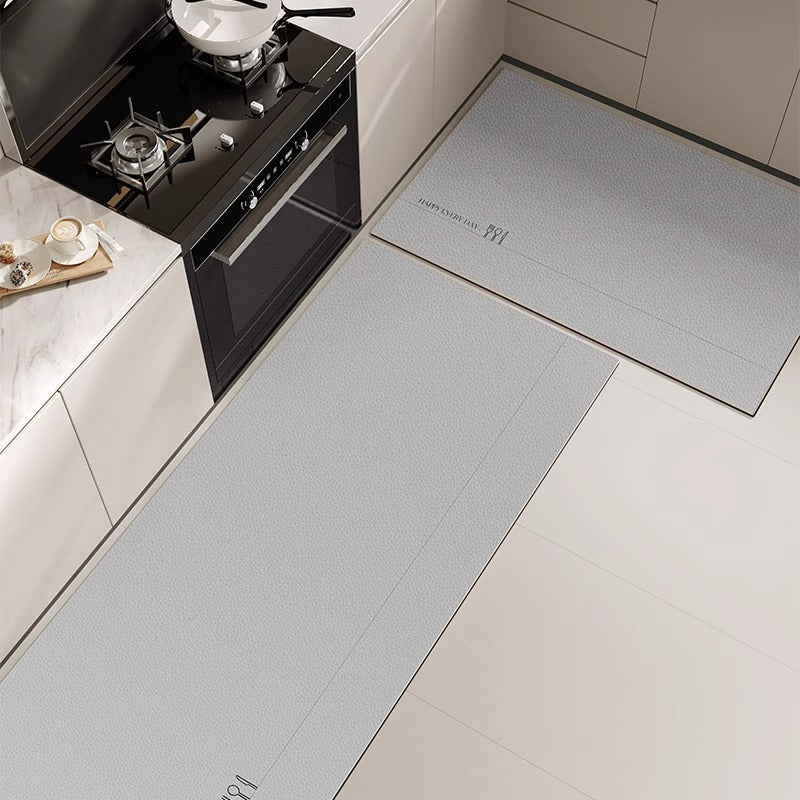 Leather kitchen floor mat non-slip oil-proof wipeable no-wash carpet pvcwaterproof mat whole floor for home stain-resistant mat