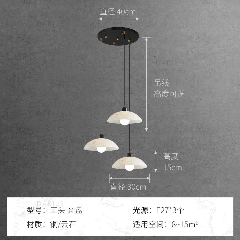 Marble all-copper chandelier modern simple light luxury restaurant chandelier bar light designer creative aisle entry lighting