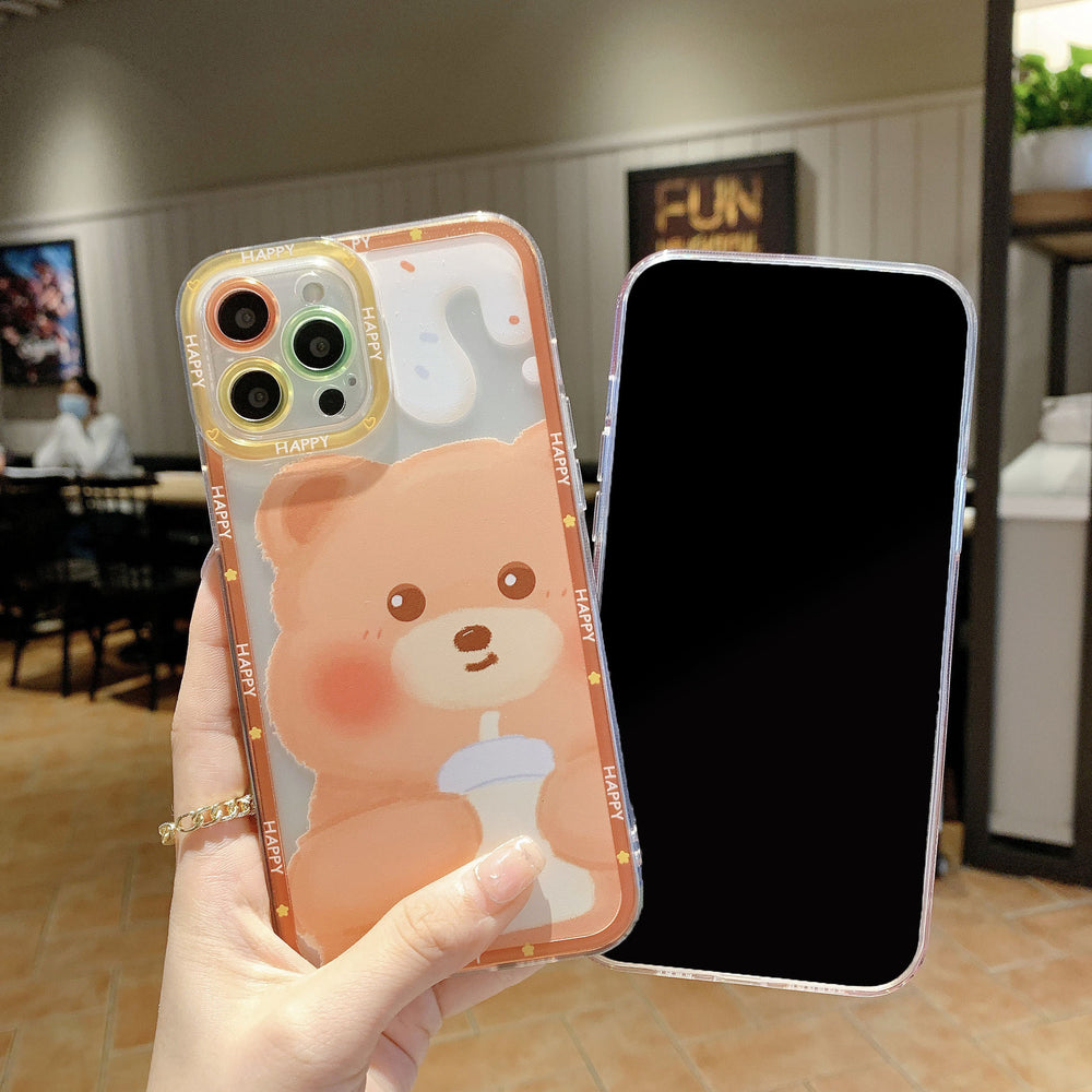 Angel eye phone case for apple 15 pro, full coverage drop-proof iphone 8 plus/xr cartoon text tpu case