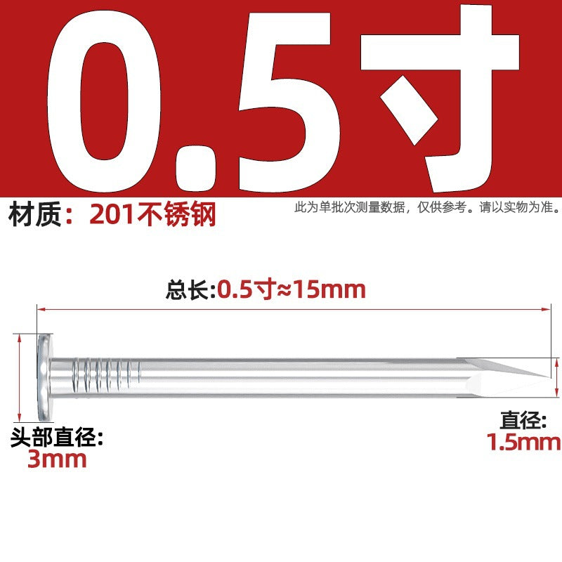 304/201 Stainless Steel Round Nails Steel Nails Element Nails Woodworking Wood Painting Nails Extended Western Nails Iron Nails Floor Nails