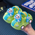 Kids slippers summer baby girl car bright light indoor soft bottomnon-slip sandals slippers boy egg hole shoes