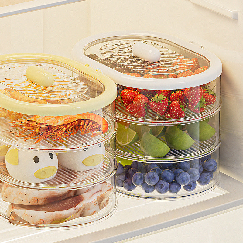 Multi-layered, stackable spice and dry ingredient storage container for home kitchens. keeps contents fresh, airtight, moisture-proof, insect-proof, and prevents flavor mingling. features a portable design