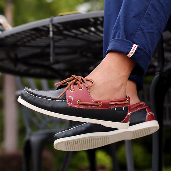 Sailboat shoes men's genuine leather easiest for match british style casual men's shoes classic trendy handmade new arrival breathable low ankle men's shoes