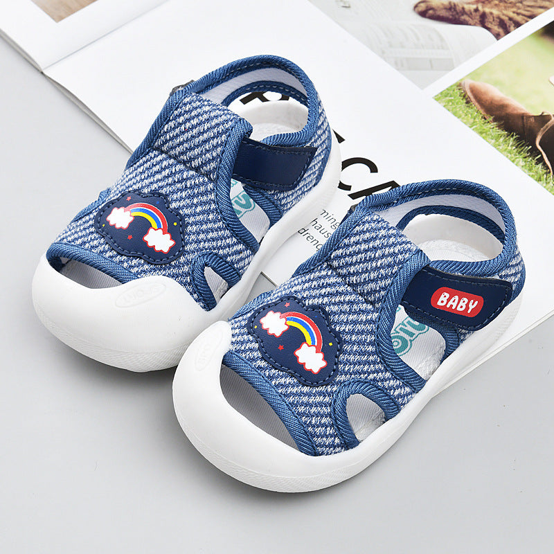Yidian baby cloth sandals women's summer infant shoes new arrival toddler shoes one year old men's soft bottom