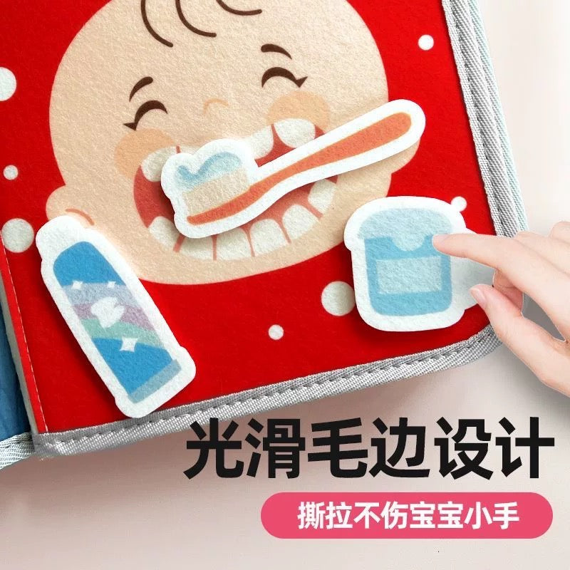 Cloth book for babies to chew and tear the tail of the book, hand-tearable, early education, busy book, baby paste, quiet book