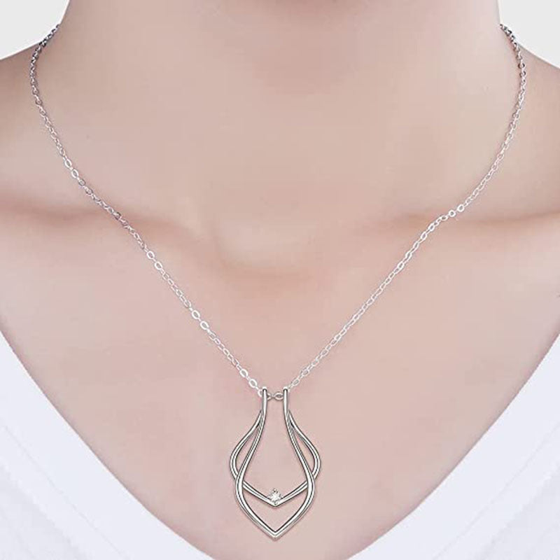 New arrival: european & american fashion geometric ring stand necklace wedding magic engagement safety pendant necklace gift