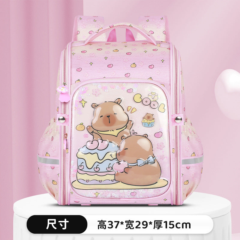 New arrival primary school student schoolbag for men and women all-in-one double-layer hard shell spine protection and burden reduction schoolbag