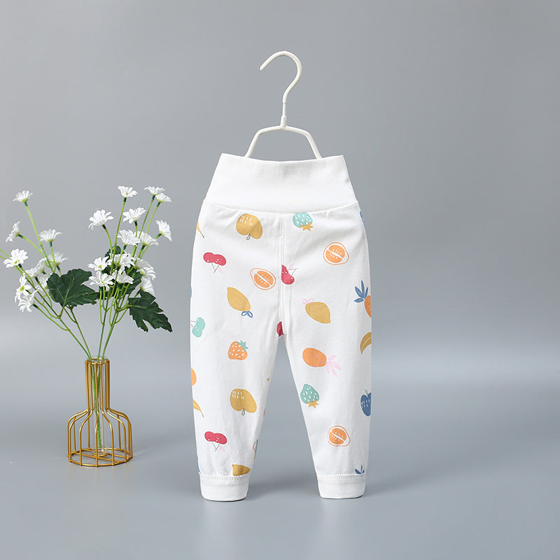 Baby high waist long johns pure cotton men's and women's children's baby spring & fall single open pants newborn kids open crotch pants