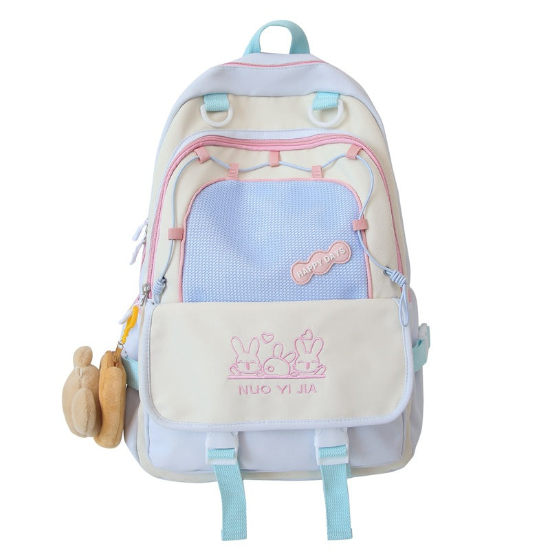 New large-capacity backpack simple female college student lightweight fashion backpack junior high school student schoolbag