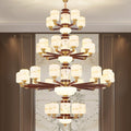 New chinoiserie duplex large chandelier all copper solid wood house living room lamp new arrival chinese style restaurant lamp