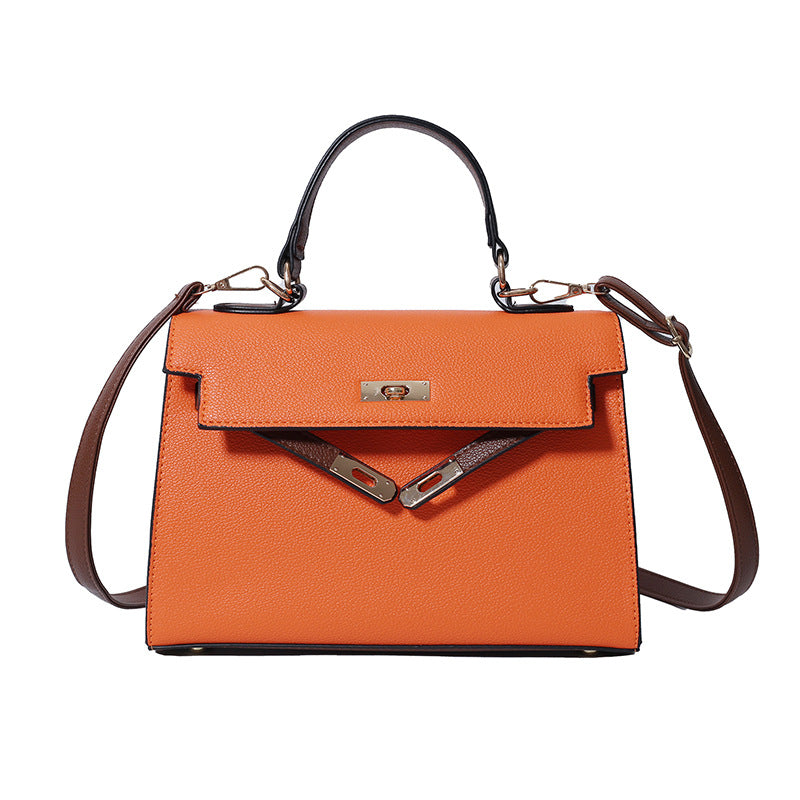 Versatile women's shoulder bag - crossbody, tote, and handbag - 2025 new arrival - trendy color block kelly bag for women (cross-border e-commerce)