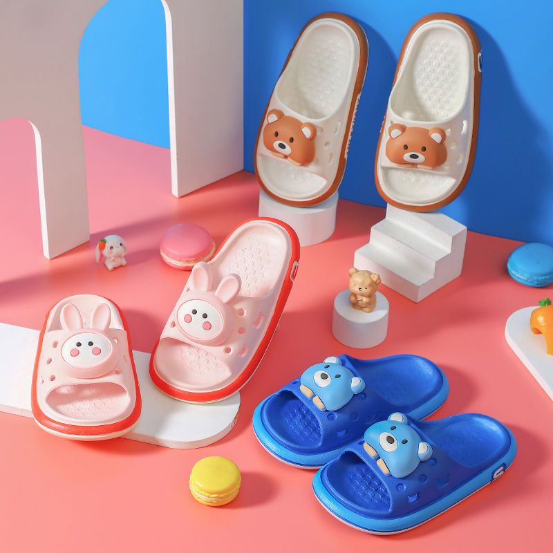 New children's slippers summer home bathroom bath cartoon non-slip boys baby soft sole princess style slippers wholesale