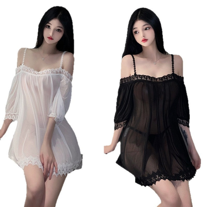 Night fragrance sexy intimates sexy see-through lace pure lust uniform temptation passion suspender pajamas free to take off wholesale