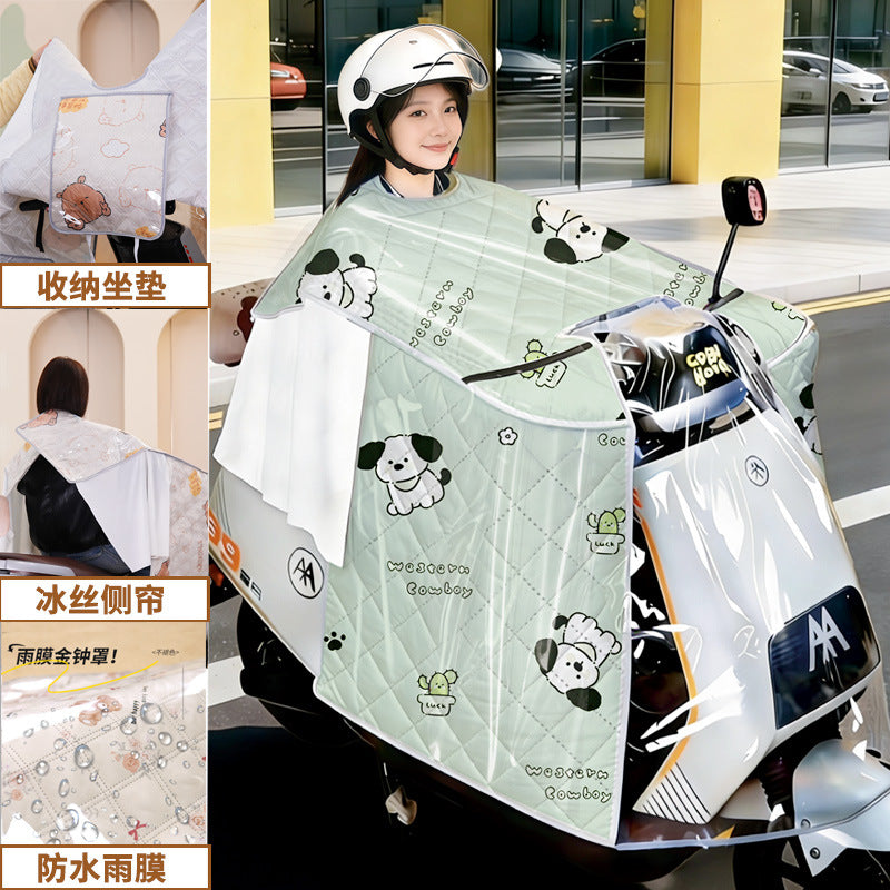 【full body waterproofing】summer electric vehicle windshield cover - sunshade, waterproof, and windproof for electric bikes