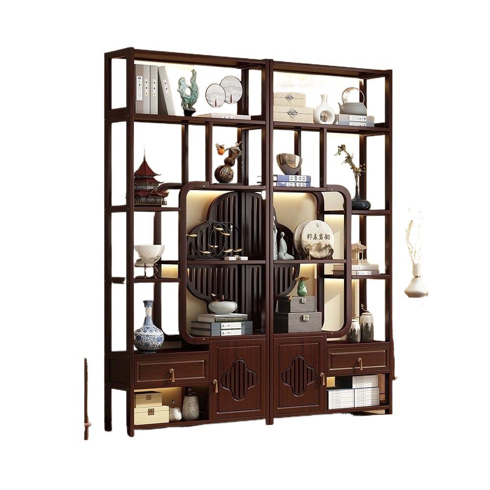 Special offer new chinoiserie non-solid wood antique rack tea tea set rack tea room tea cabinet ornaments storage rack large capacity