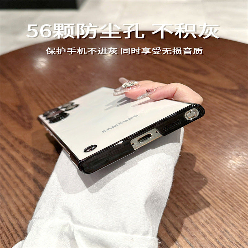 Transparent ultra-thin electroplated magnetic case for samsung s26 ultra, s23 frameless hard case, s24 lens protection case