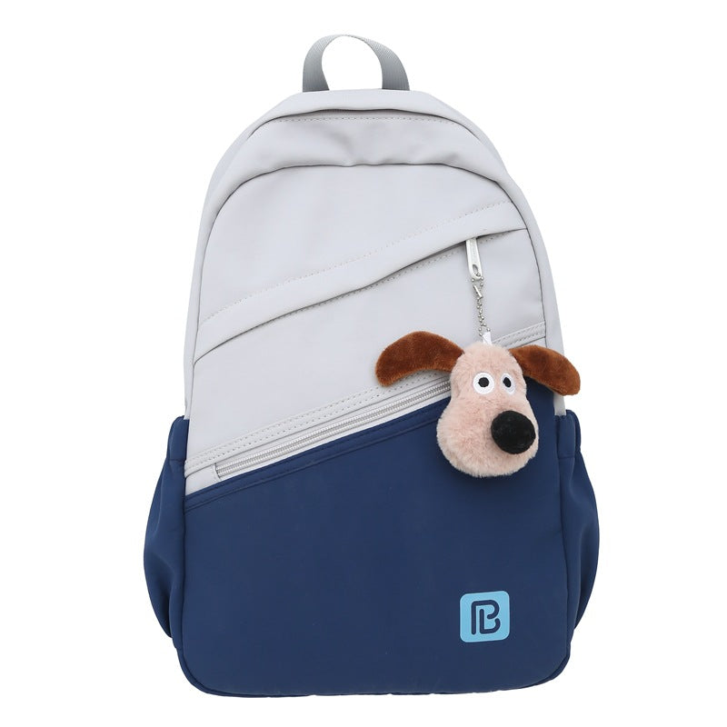 Simple Korean version schoolbag for women 2024 spring and summer new large-capacity junior high school students backpack fashionable contrasting color backpack for women