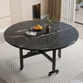 Folding dining table - round, multi-functional, portable, and wheeled - perfect for small spaces