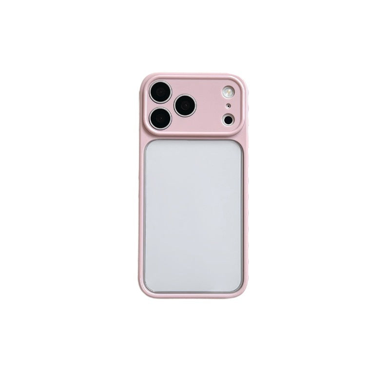 Side heart transparent back panel compatible with apple iphone 17 case - macaron six-color minimalist fresh iphone 18 protective cover