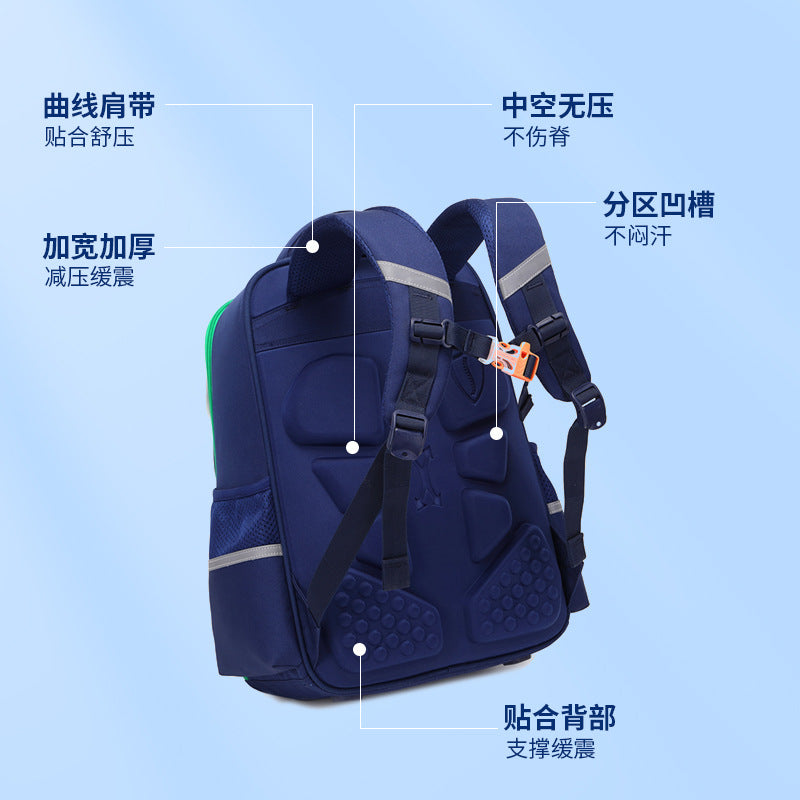 New primary school schoolbag, boys' first to fourth, fifth and sixth grades, boys and girls, lightweight spine protection and burden reduction, large-capacity backpack
