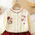 Girls' fall/winter outfit: new knitted cardigan and princess tutu skirt set for little girls - stylish two-piece set with mesh overlay