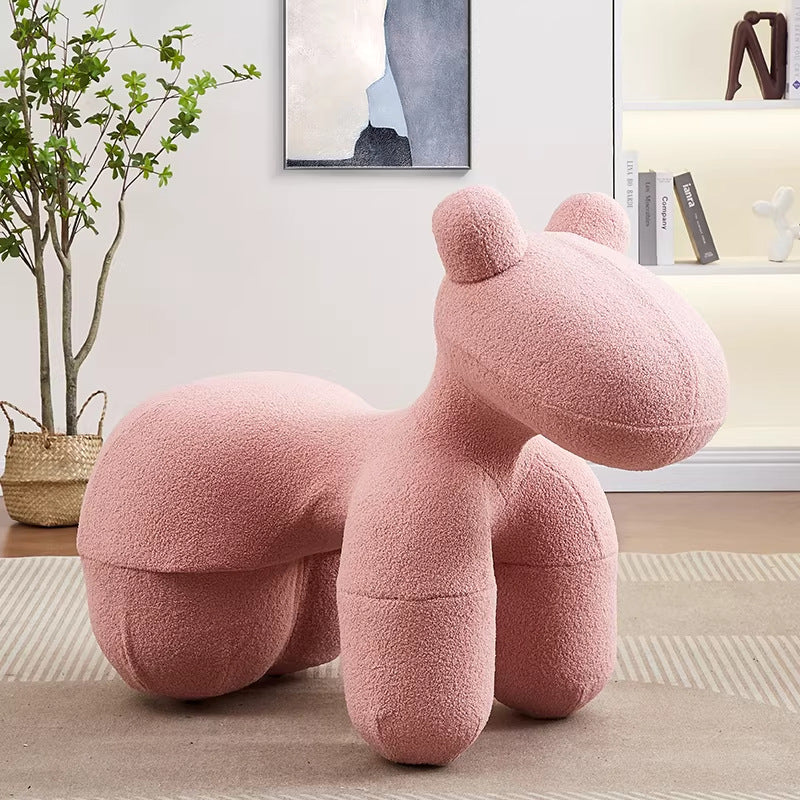 Creative pony chair - adorable kids' animal ride-on sofa stool - cartoon chair plush toy - home decor accent