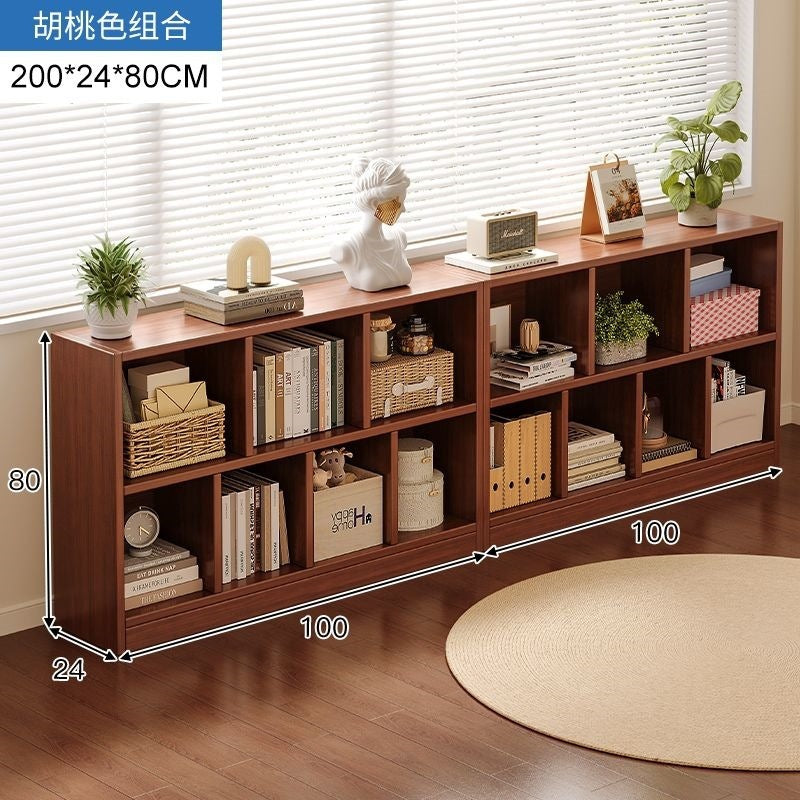 Bookshelf storage rack simple floor-standing wall-mounted storage cabinet rental house multi-layer living room for home bedroom small bookcase