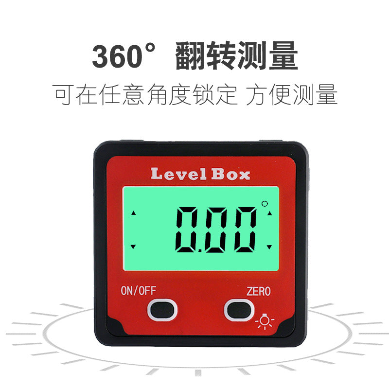 Hult 4 * 90 degree 2 button digital display inclination box, mini digital display inclination meter, digital display angle meter slope ruler