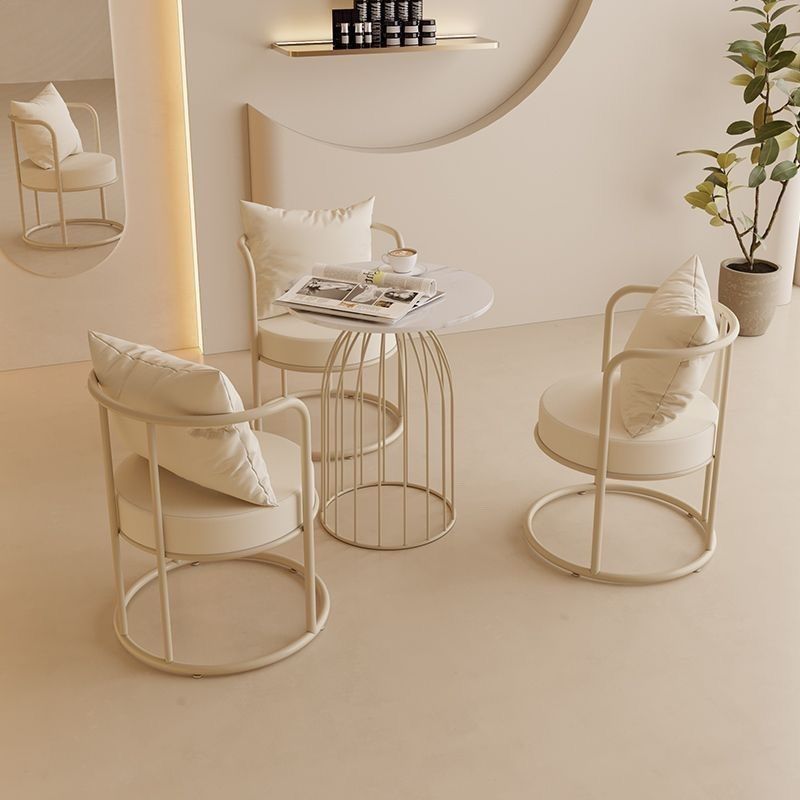 Cream style balcony table and chair three-piece set tea table and chair combination for home small apartmentaccessible luxury creative negotiation b&b table and chair